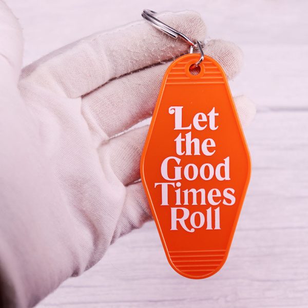 Let Happy Time Last Key Chain Orange Plastic Key Ring