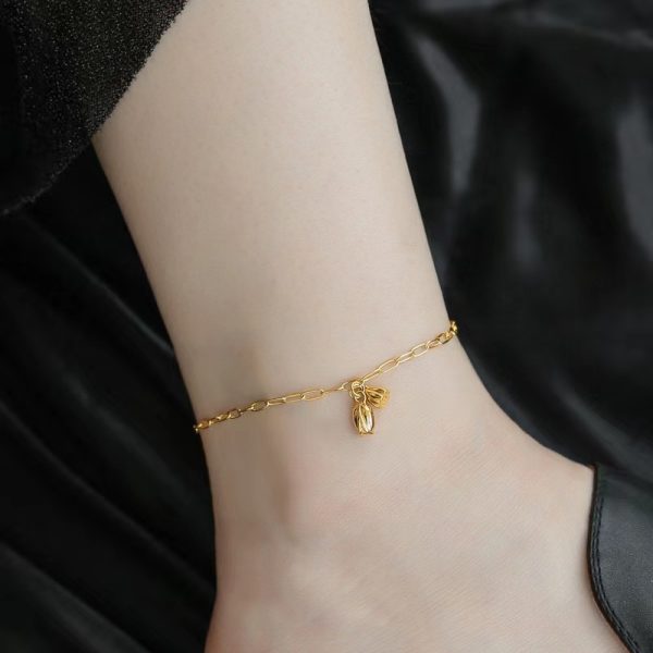 Women's Fashion Minimalism Royal Court Style Retro Style Lotus Shed Anklet