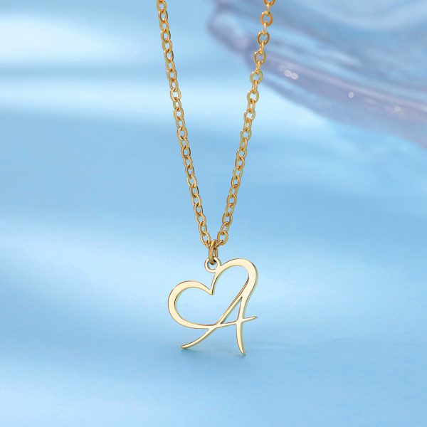 26 Letters Stainless Steel Necklace Female Creative Simple Love Letter Pendant Clavicle Chain