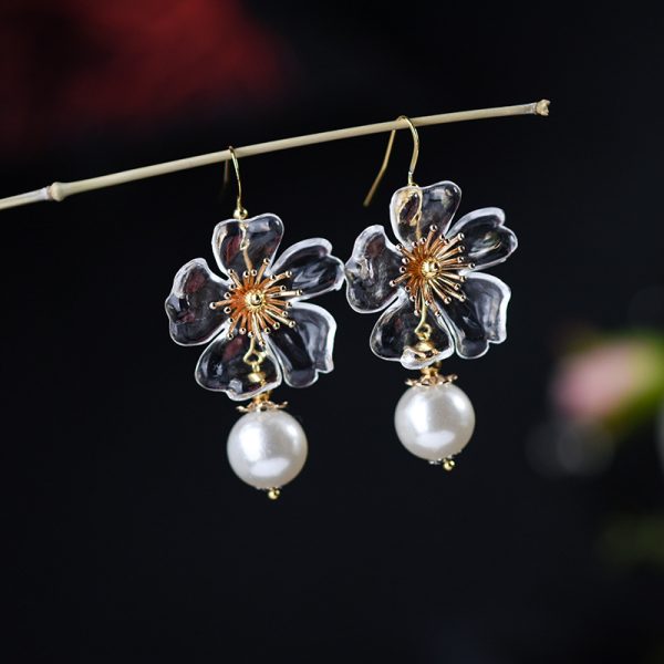 Cute Glazed Flower Antique Earrings