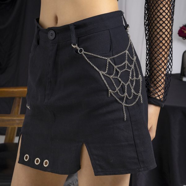 Sweet Cool Hip Hop Punk Spider Web Phants Zipper