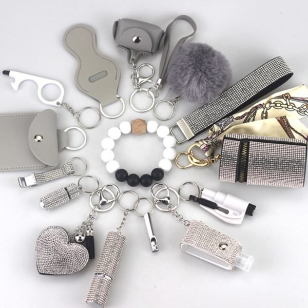 Diving Fabric Self-defense Alarm Keychain