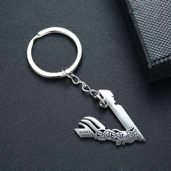 Stainless Steel V-shaped Viking Keychain