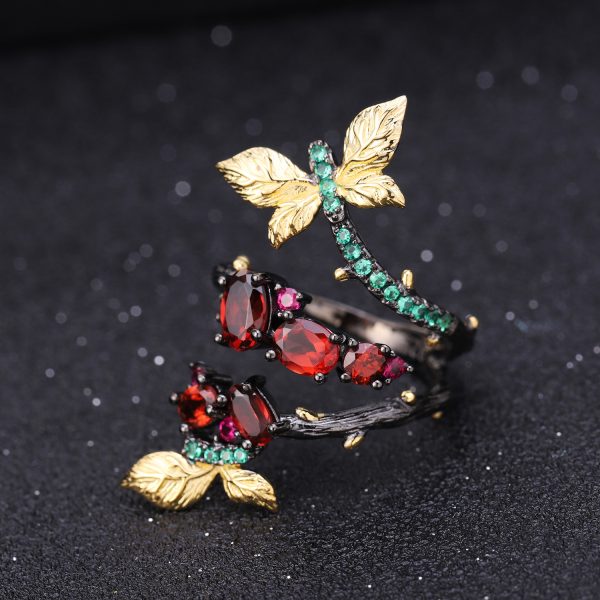 Butterfly Design S925 Silver Natural Amethyst Ring